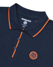 Load image into Gallery viewer, Badge Logo Polo Navy/Orange