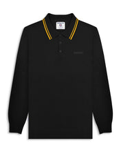 Load image into Gallery viewer, LAMBRETTA L/S Tipped Knitted Polo Black