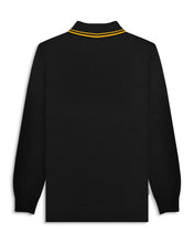 Load image into Gallery viewer, LAMBRETTA L/S Tipped Knitted Polo Black