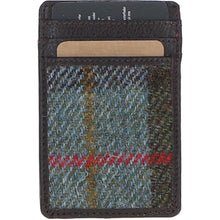 Load image into Gallery viewer, Ashwood Leather & Harris Tweed® Cloth Card Holder Brown/Mcload: TW-15-01-BM