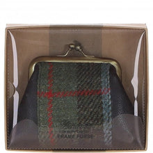 Load image into Gallery viewer, Ashwood Leather & Harris Tweed® Cloth Classic Kiss-Lock Purse Brown/Mcload: TW-13-01-BM