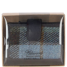 Load image into Gallery viewer, Ashwood Leather & Harris Tweed® Cloth RFID Secure Wallet Brown/Mcload: TW-16-01-BM