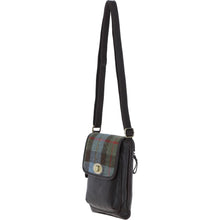 Load image into Gallery viewer, Ashwood Leather & Harris Tweed® Cloth Twist Lock Crossbody Bag Brown/Mcload: TW-31-01-BM