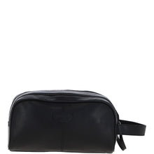 Load image into Gallery viewer, Ashwwod Men's Dual Zip Leather Washbag (Black T-78)