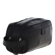 Load image into Gallery viewer, Ashwwod Men's Dual Zip Leather Washbag (Black T-78)