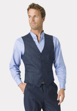 Load image into Gallery viewer, Tailored Fit Clifford Navy Donegal Wool Suit - Waistcoat Optional