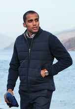 Load image into Gallery viewer, Devon Navy Cotton Merino Crew Neck Jumper