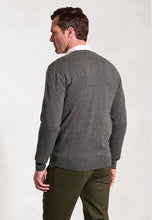 Load image into Gallery viewer, Dorset Navy Luxury 12 Gauge Cotton Merino V-Neck Jumper