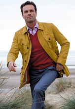 Load image into Gallery viewer, Dorset Navy Luxury 12 Gauge Cotton Merino V-Neck Jumper