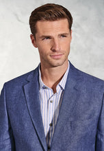 Load image into Gallery viewer, Tailored Fit Eastwood Blue Pure Linen Jacket