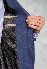 Load image into Gallery viewer, Tailored Fit Eastwood Blue Pure Linen Jacket