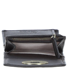 Load image into Gallery viewer, Elegant Ashwood Leather & Harris Tweed® Cloth Trifold Twist-Lock Purse Brown/Mcload: TW-10-01-BM