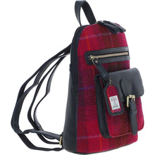 Load image into Gallery viewer, Exquisite Ashwood Leather & Harris Tweed® Cloth Backpack Navy/Pink: TW-25-06-NP