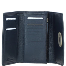 Load image into Gallery viewer, Exquisite Ashwood Leather & Harris Tweed® Cloth Twist-Lock Purse Navy/Pink: TW-11-06-NP