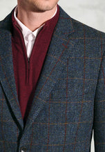 Load image into Gallery viewer, Tailored Fit Falkirk Navy Check Harris Tweed® Check Jacket