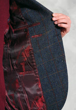 Load image into Gallery viewer, Tailored Fit Falkirk Navy Check Harris Tweed® Check Jacket