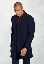 Load image into Gallery viewer, Hutchinson Navy Wool Mix Shortie Overcoat