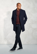 Load image into Gallery viewer, Hutchinson Navy Wool Mix Shortie Overcoat