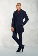 Load image into Gallery viewer, Hutchinson Navy Wool Mix Shortie Overcoat