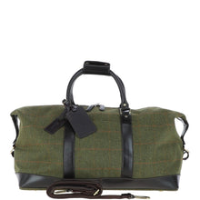 Load image into Gallery viewer, Large Vintage Leather Travel Holdall tweed: Marcus