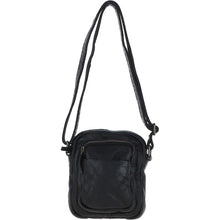 Load image into Gallery viewer, Leather Vintage Small Flight Shoulder Bag Black : FIN
