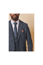 Load image into Gallery viewer, Marc Darcy Marlow Blue Tweed 3pc Suit
