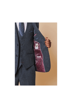 Load image into Gallery viewer, Marc Darcy Marlow Blue Tweed 3pc Suit
