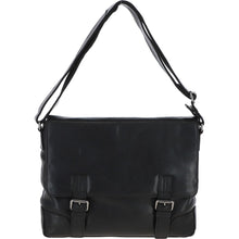 Load image into Gallery viewer, Mens Medium Leather Messsenger Bag Black : Oscar