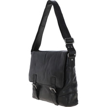 Load image into Gallery viewer, Mens Medium Leather Messsenger Bag Black : Oscar