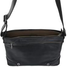 Load image into Gallery viewer, Mens Medium Leather Messsenger Bag Black : Oscar