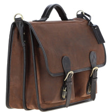 Load image into Gallery viewer, Men's Oily Hunter Leather Briefcase Brown: Jones
