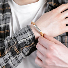 Load image into Gallery viewer, Men's Rustic Braided Leather Bracelet in Brown