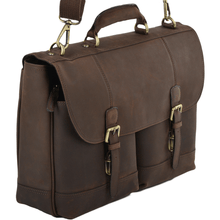 Load image into Gallery viewer, HENRY - Mens Leather Heavy Duty Laptop Briefcase in Mud