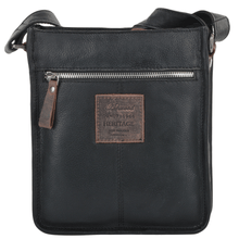 Load image into Gallery viewer, Mens Three Pocket Luxury Small Leather Flight Bag Black : 4551