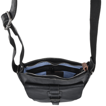 Load image into Gallery viewer, Mens Three Pocket Luxury Small Leather Flight Bag Black : 4551