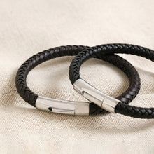 Load image into Gallery viewer, Men's Polished Leather Bracelet in Brown