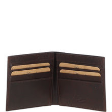 Load image into Gallery viewer, Men's Waxy Leather RFID Classic 6 Card Billfold Wallet Brown: W-81