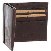 Load image into Gallery viewer, Men's Waxy Leather RFID Classic 6 Card Billfold Wallet Brown: W-81