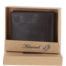 Load image into Gallery viewer, Men's Waxy Leather RFID Classic 6 Card Billfold Wallet Brown: W-81