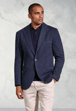 Load image into Gallery viewer, Tailored Fit Norton Navy Subtle Puppytooth Jersey Jacket