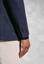 Load image into Gallery viewer, Tailored Fit Norton Navy Subtle Puppytooth Jersey Jacket