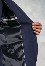 Load image into Gallery viewer, Tailored Fit Norton Navy Subtle Puppytooth Jersey Jacket