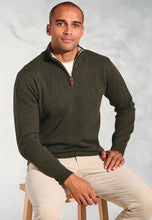Load image into Gallery viewer, Rutherford Lambswool Zip Neck Jumper