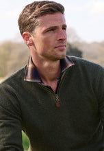 Load image into Gallery viewer, Rutherford Lambswool Zip Neck Jumper