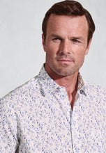 Load image into Gallery viewer, Regular Fit Printed Leaf Cotton Slub Short Sleeve Shirt (4574C)