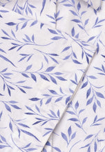 Load image into Gallery viewer, Regular Fit Blue Leaf Botanical Print Slub Cotton Short Sleeve Shirt