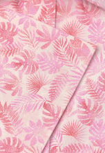 Load image into Gallery viewer, Regular Fit Pink Botanical Palm Print Slub Cotton Short Sleeve Shirt