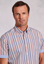 Load image into Gallery viewer, Regular Fit Multicoloured Stripe 'Portofino' Short Sleeve Shirt- 4575D