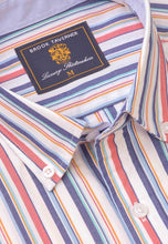 Load image into Gallery viewer, Regular Fit Multicoloured Stripe 'Portofino' Short Sleeve Shirt- 4575D