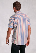 Load image into Gallery viewer, Regular Fit Multicoloured Stripe 'Portofino' Short Sleeve Shirt- 4575D